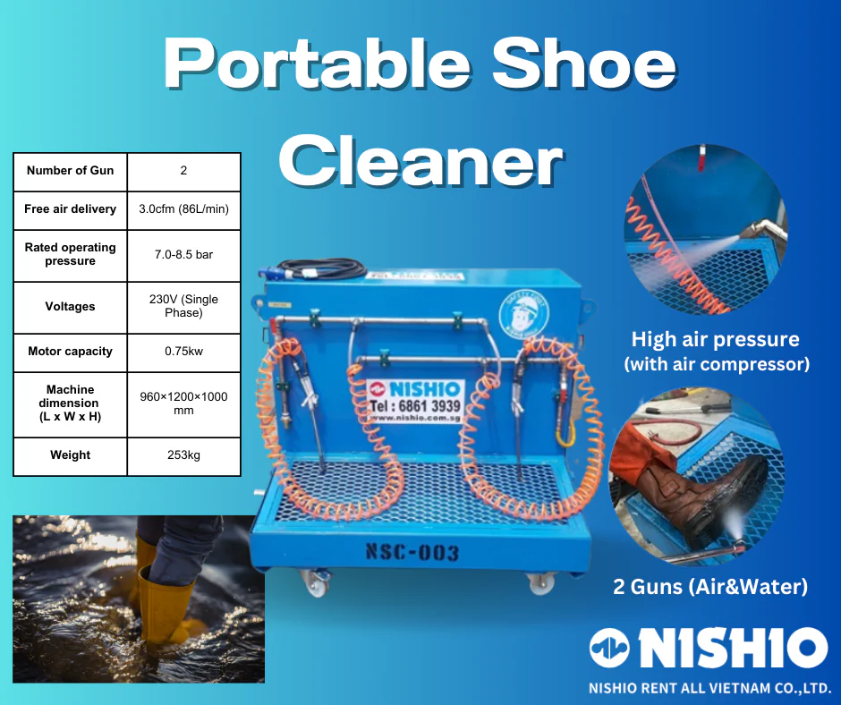 NISHIO 이동식 신발 세척기 기술 사양