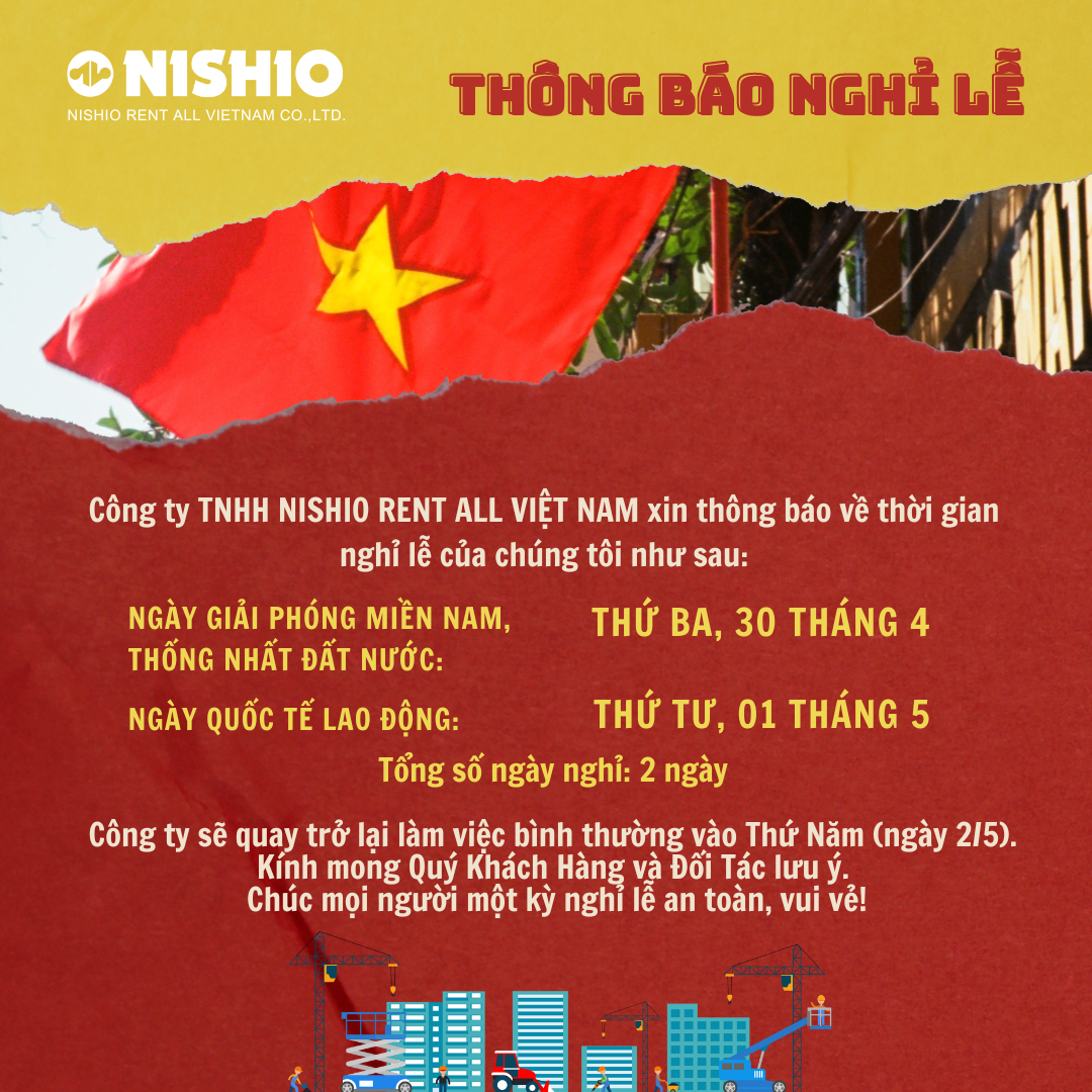 THÔNG BÁO THỜI GIAN NGHỈ LỄ 30/4 -1/5/2024