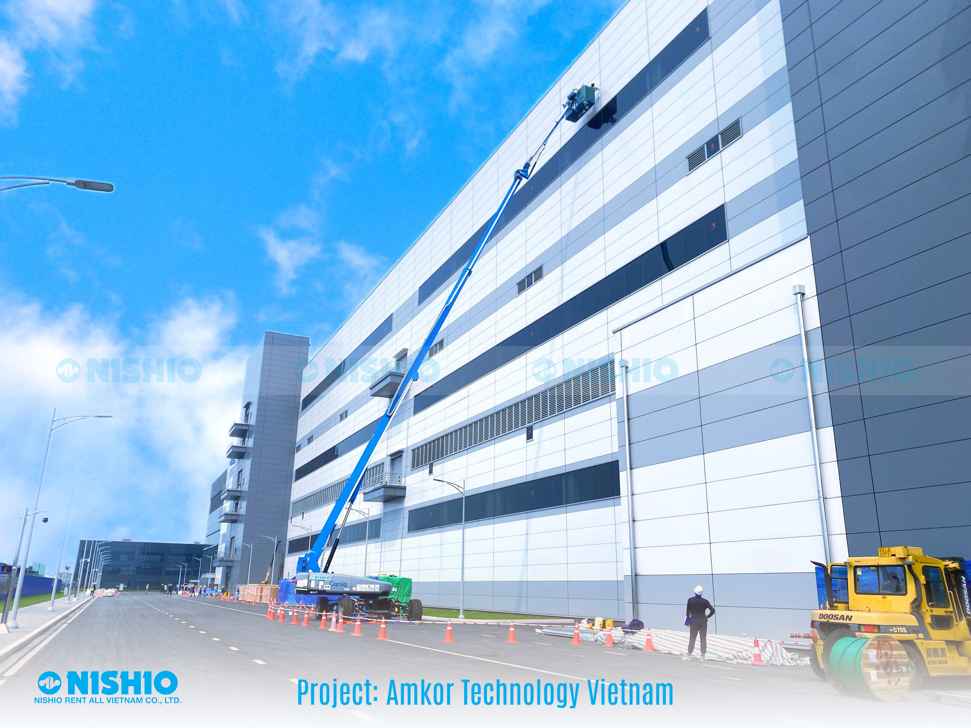 NISHIO는 AMKOR TECHNOLOGY VIETNAM 프로젝트의 계약자들과 함께합니다