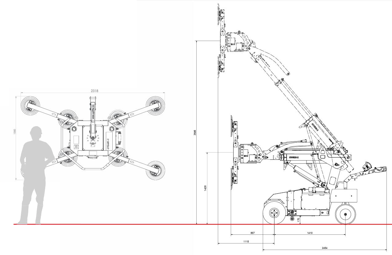 Xe Nâng Hạ Hít Kính GW600 PRO (600kg)