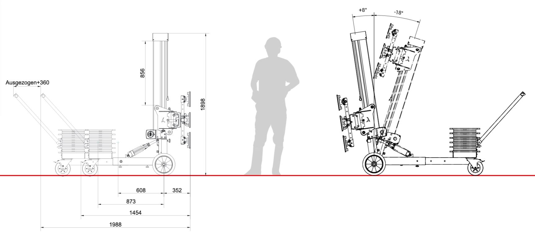 Xe Nâng Hạ Kính UPT350 PRO (350kg)