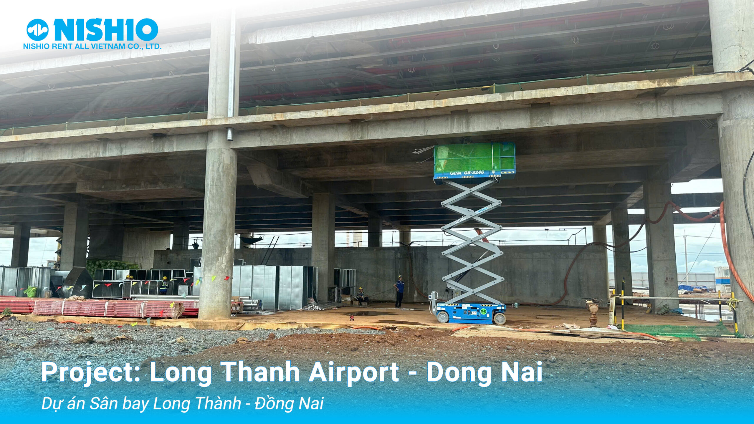 Nishio-scissor-lift-GS3246-Genie-at-Long-Thanh-airport