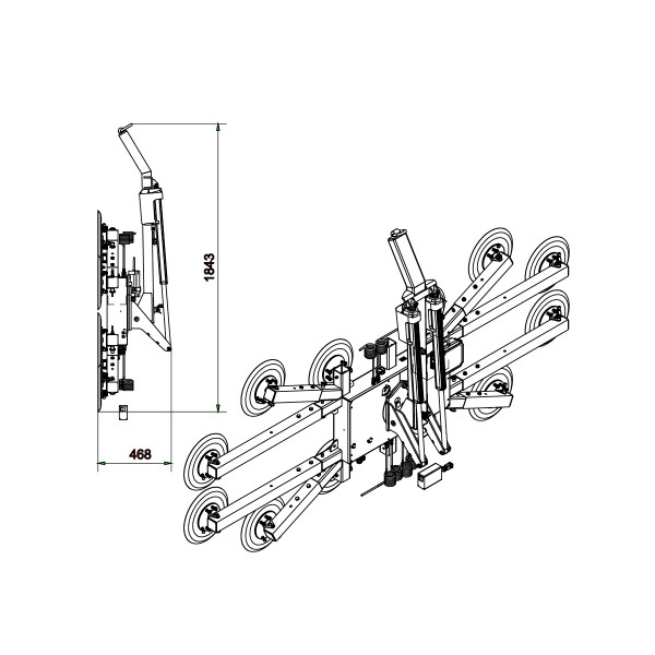 Máy Hít Kính Chân Không UPG1200 (1200 kg)