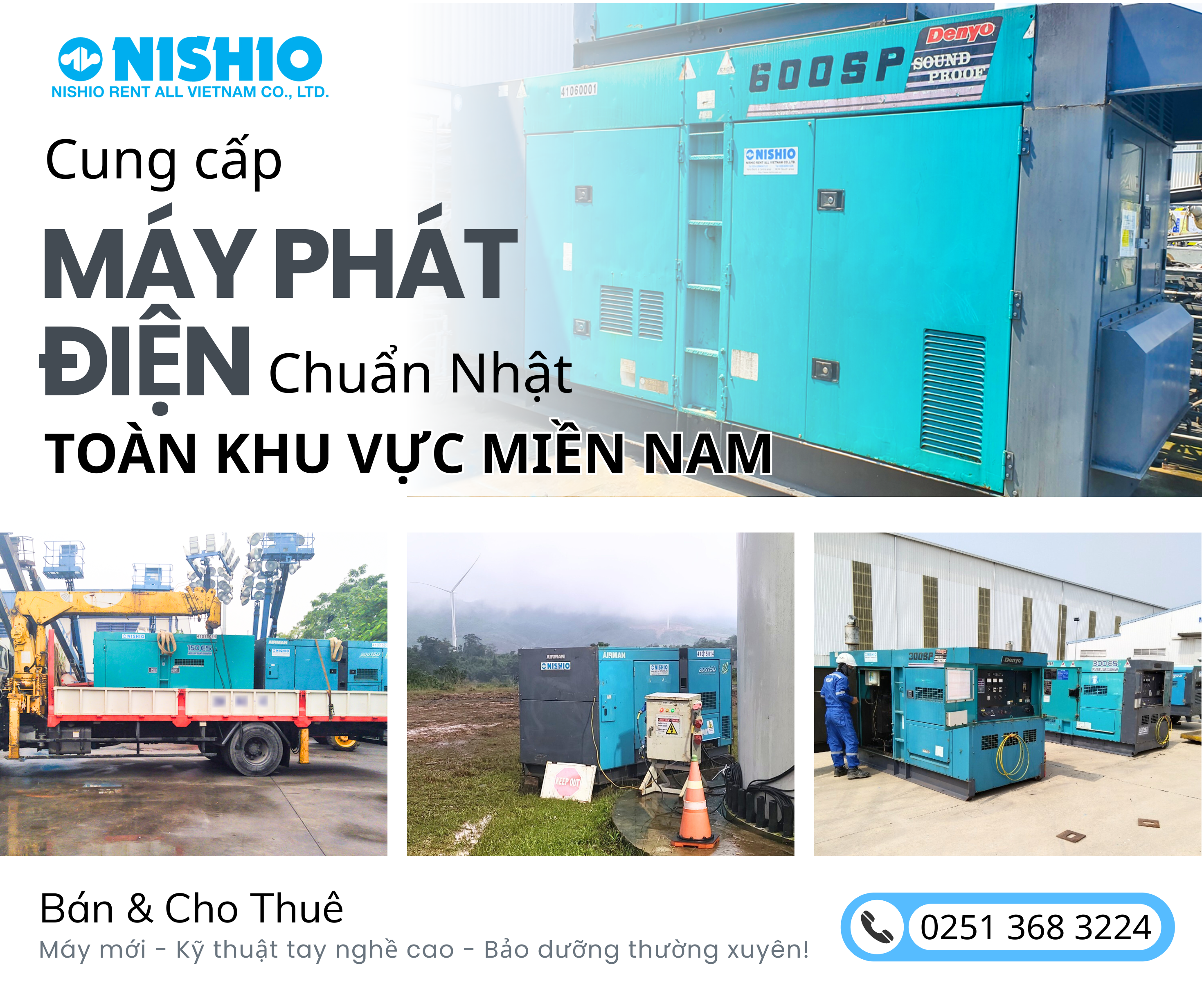 Bán và Cho Thuê Máy Phát Điện ở Đồng Nai và Khu Vực Miền Nam
