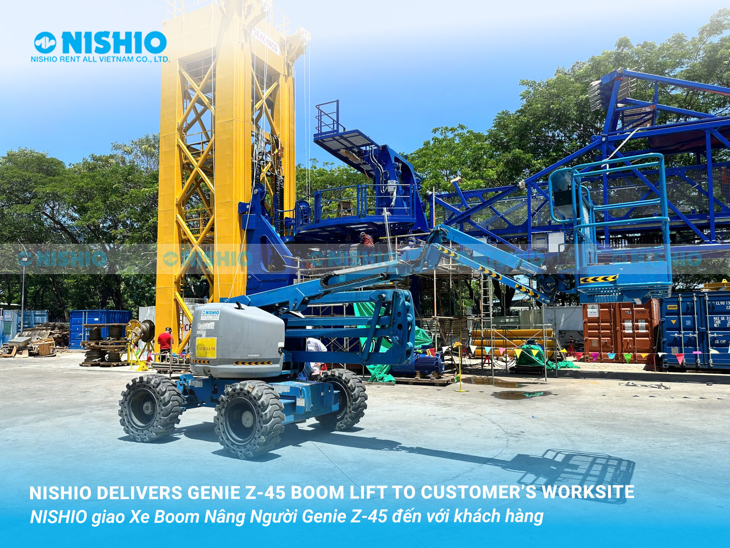 NISHIO Giao Xe Boom Nâng Người Genie Z-45 Đến Khách Hàng Tại Vũng Tàu