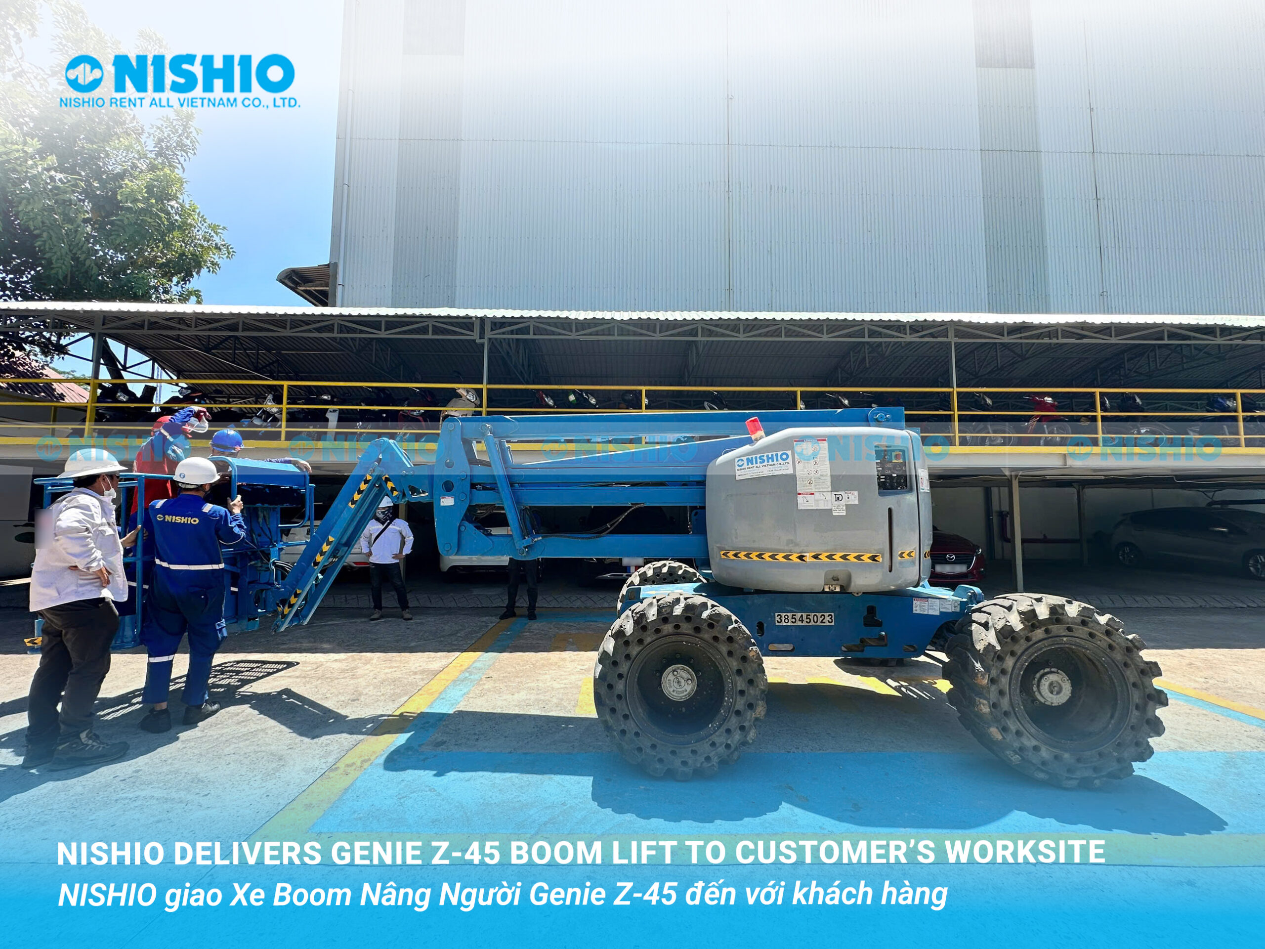 NISHIO Delivers Genie Z-45 Boom Lift To Worksite of Customer