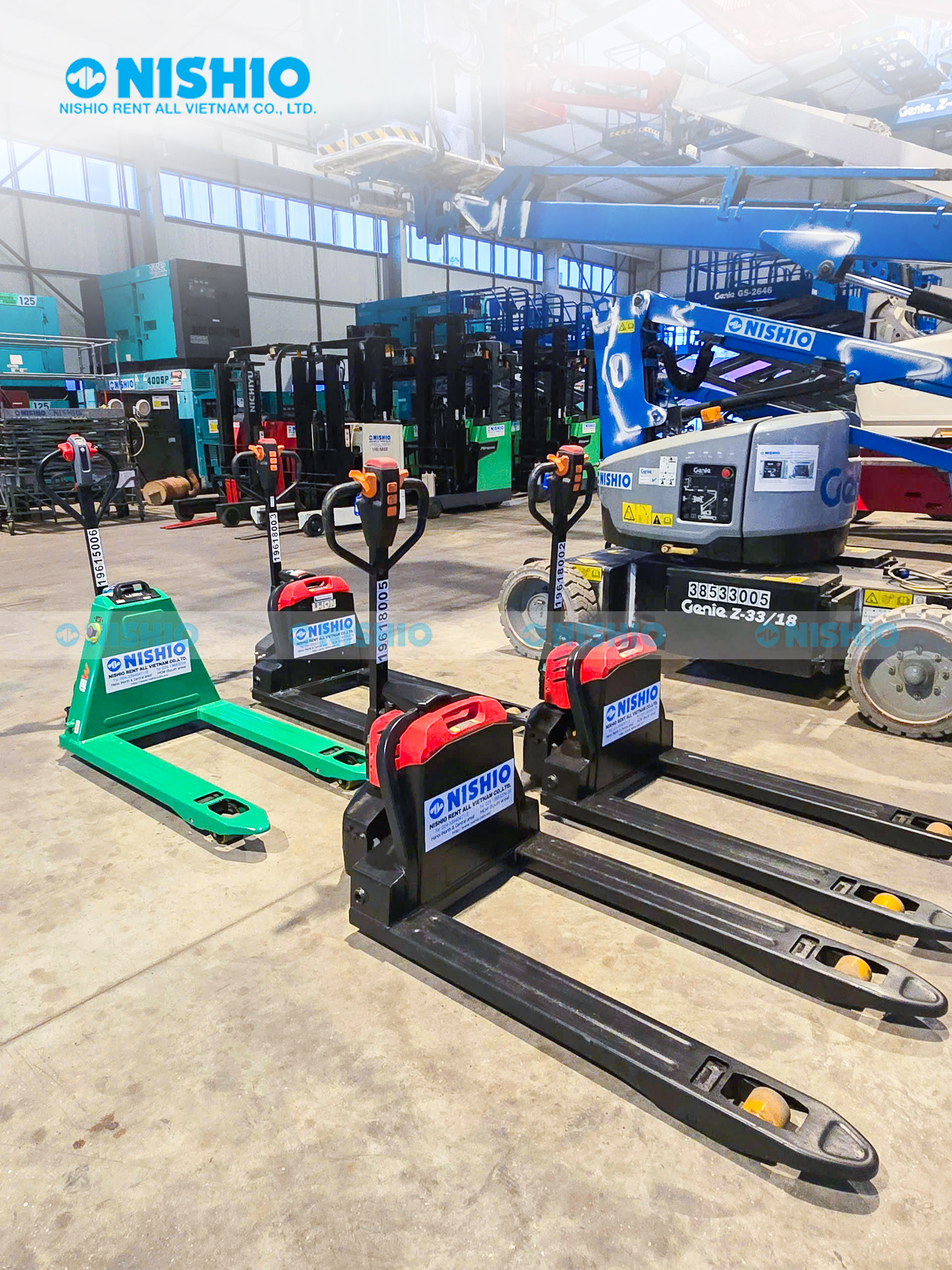 NISHIO’s Hand Pallet Trucks with various models for different customer needs