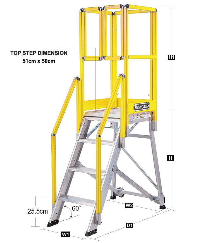 Aluminum-safe-platform-ladder-dimension
