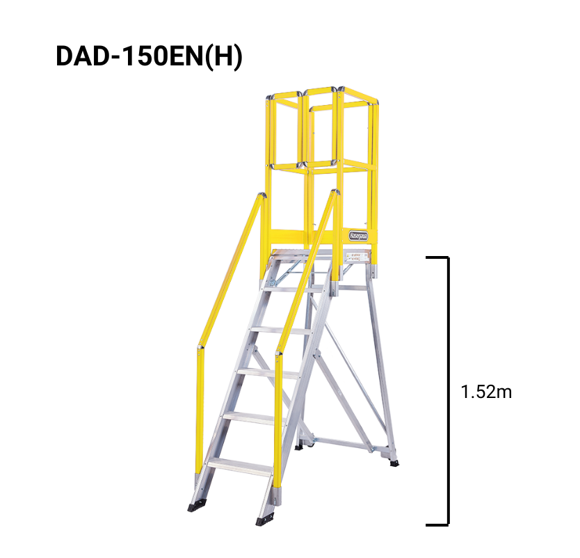 Thang Nhôm Bệ Đứng Có Tay Vịn (1~2m Sàn)