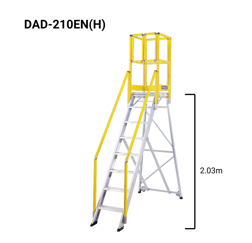 Thang Nhôm Bệ Đứng Có Tay Vịn (1~2m Sàn)