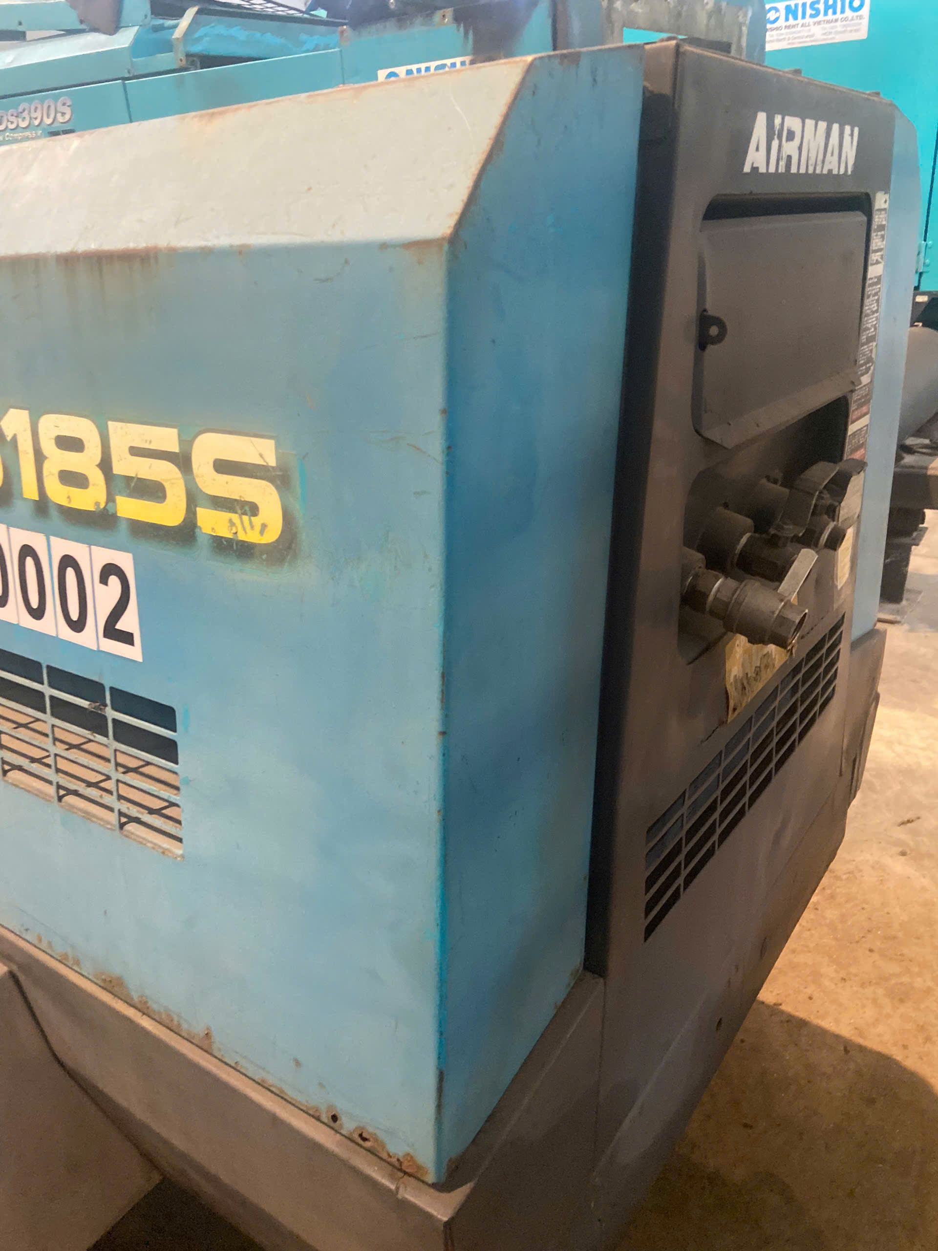 MÁY NÉN KHÍ DI ĐỘNG CŨ AIRMAN PDS185S