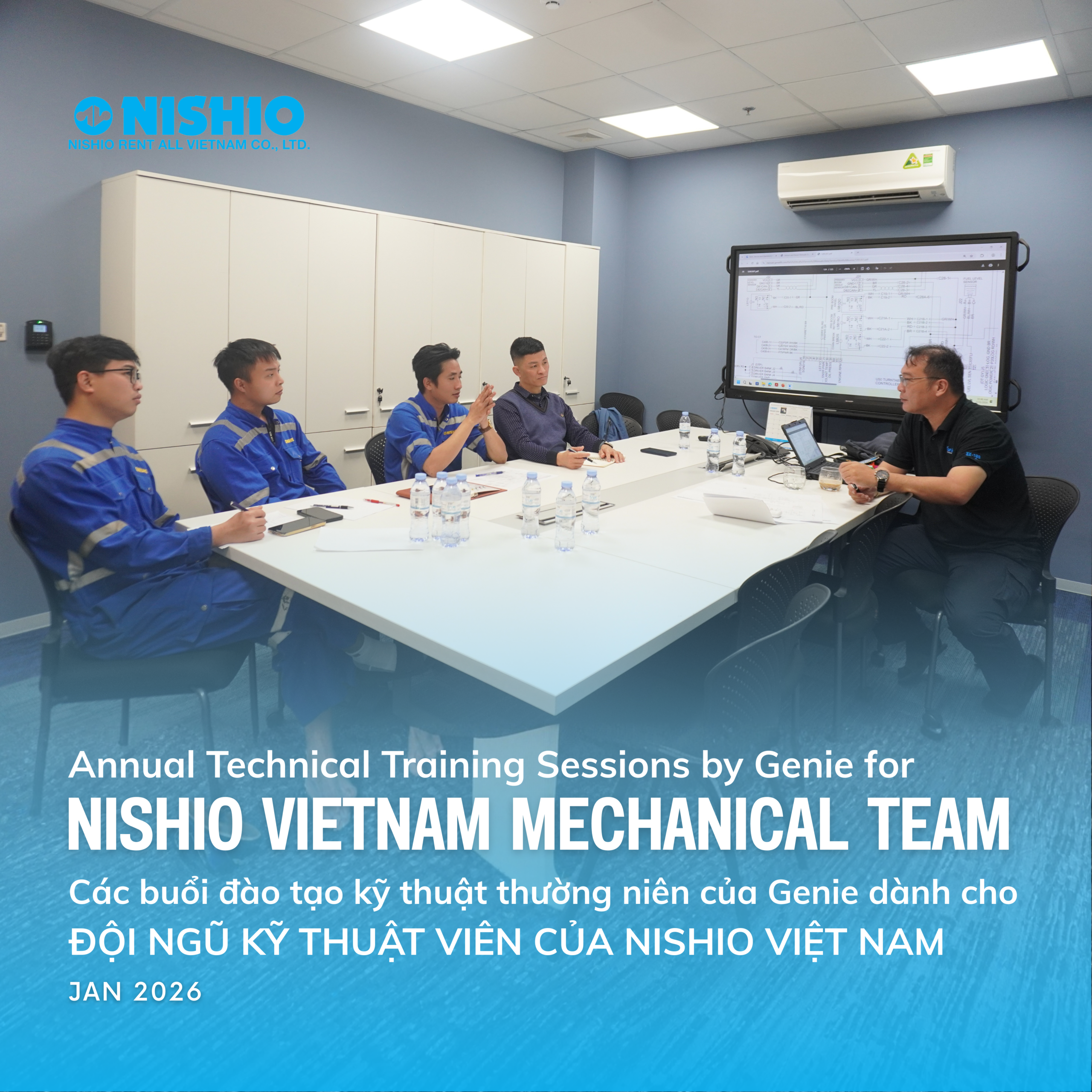 NISHIO TỔ CHỨC CHƯƠNG TRÌNH ĐÀO TẠO CHUYÊN SÂU CÙNG CHUYÊN GIA GENIE CHO ĐỘI NGŨ KỸ THUẬT VIÊN