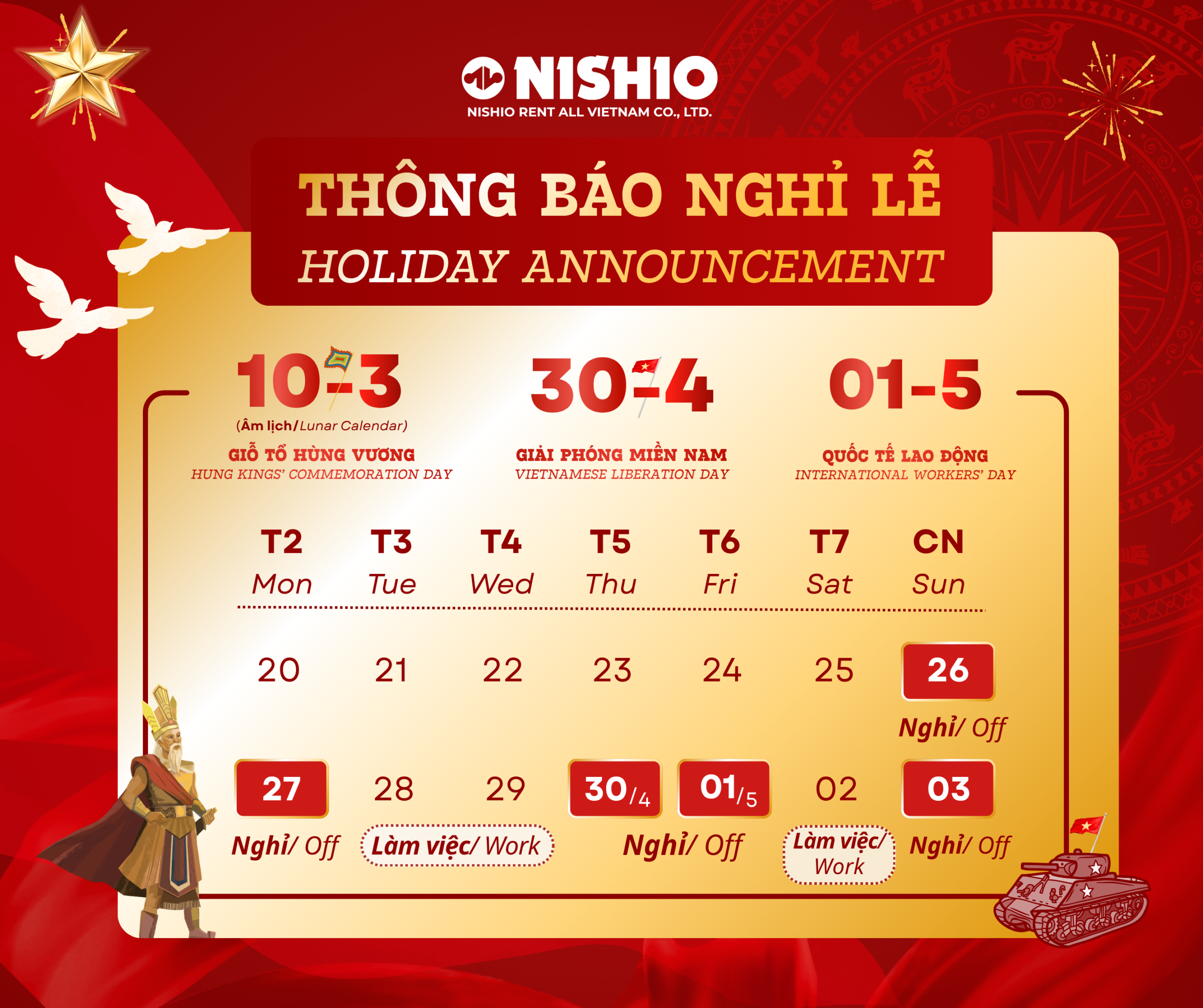 2026 Vietnam Holiday Announcement