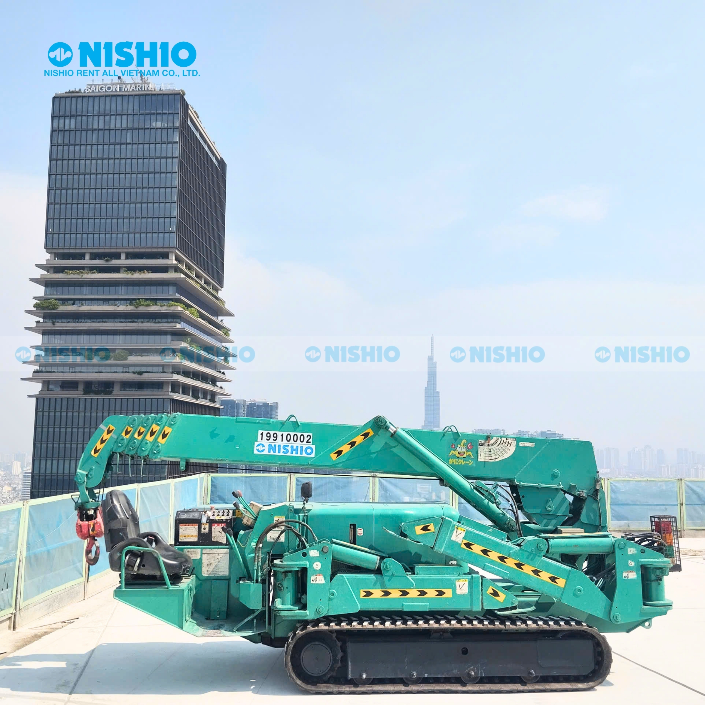 Hình ảnh: Cẩu nhân nhện được thu gọn khi không cần làm việc